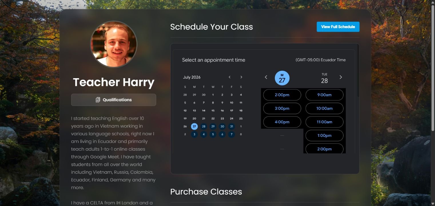 Preview of Teacher Harry's website