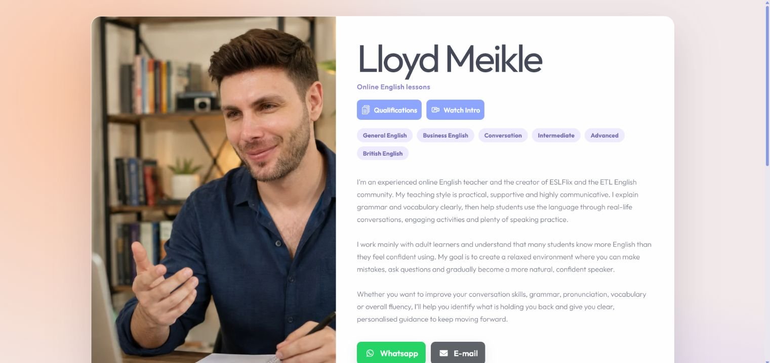Preview of Teacher Lloyd's website
